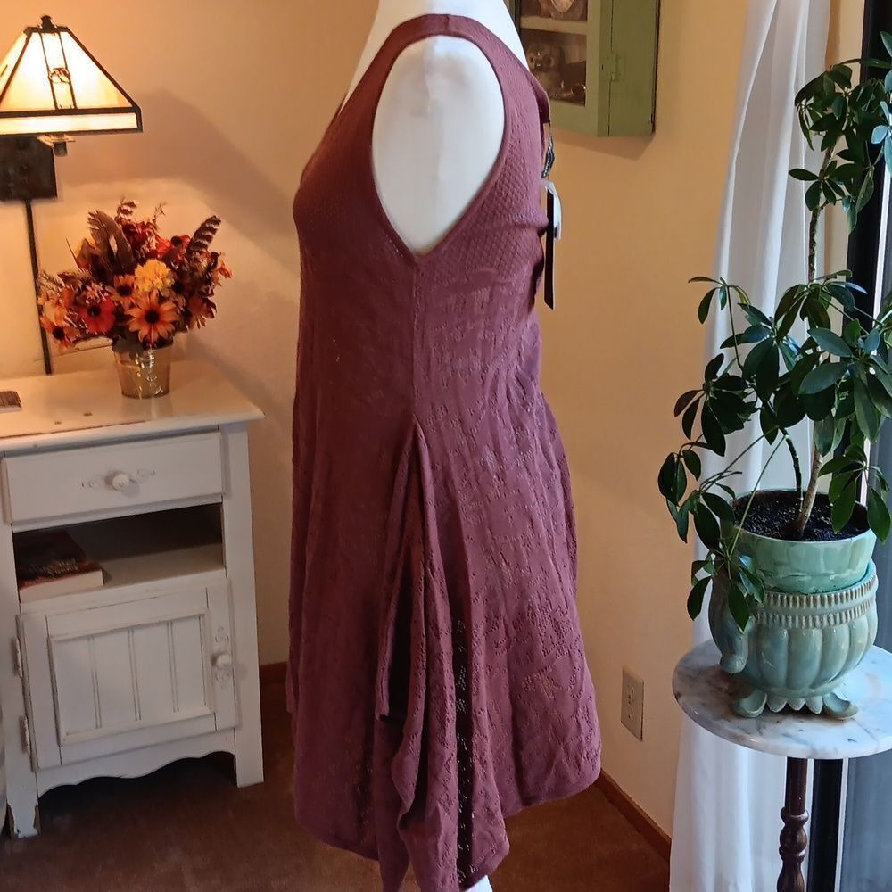 Peruvian Connection Sedona Red LA Jolla Tunic . Boho . Soft Girl.  Coastal - Picture 6 of 12